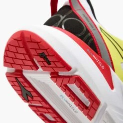 Diadora Men's Mythos Blushield Volo 3 Running Shoe- White/Black/Yellow Fluo - Regular (D) -Love Running 101.179090 C0008 25 HR