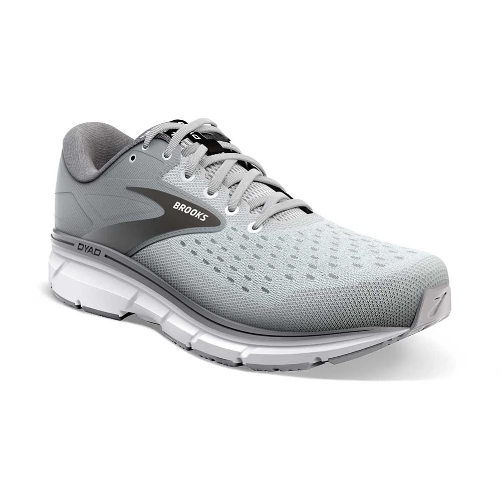 BROOKS Men's Dyad 11 Running Shoe - Grey/Black/White - Wide (2E) 3 BROOKS Men's Dyad 11 Running Shoe - Grey/Black/White - Wide (2E) - Image 3