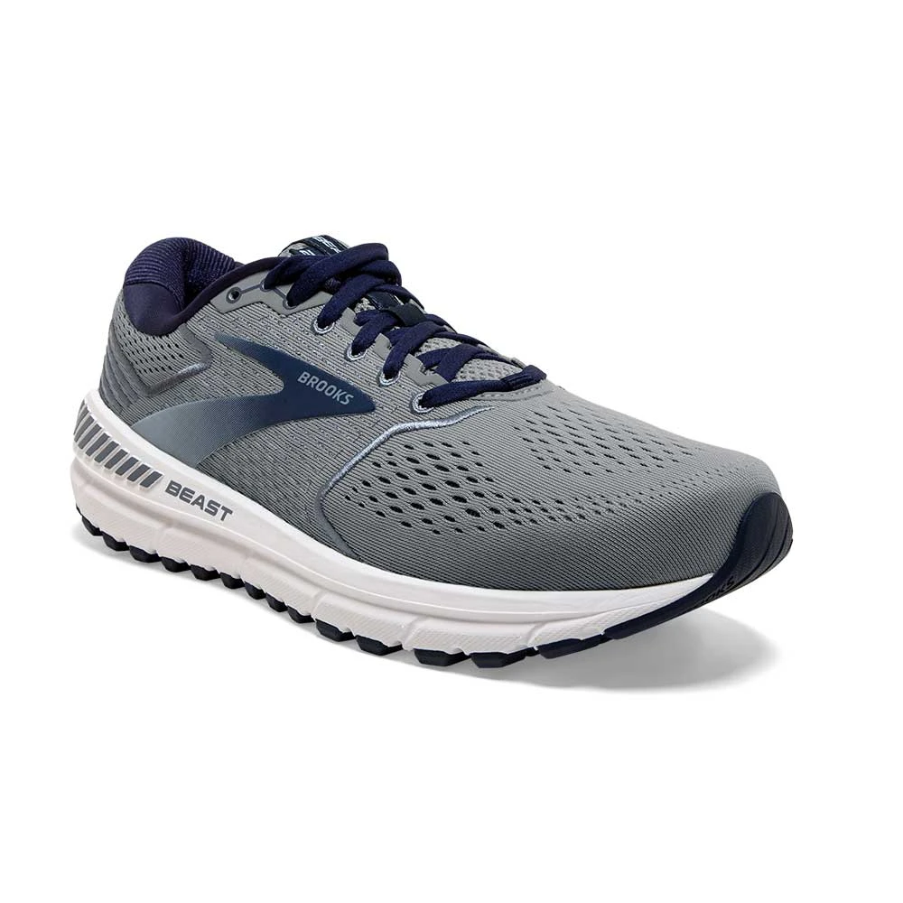 BROOKS Men's Beast 20 Running Shoe- Blue/Grey/Peacoat - Extra Wide (4E) 2 BROOKS Men's Beast 20 Running Shoe- Blue/Grey/Peacoat - Extra Wide (4E) - Image 2