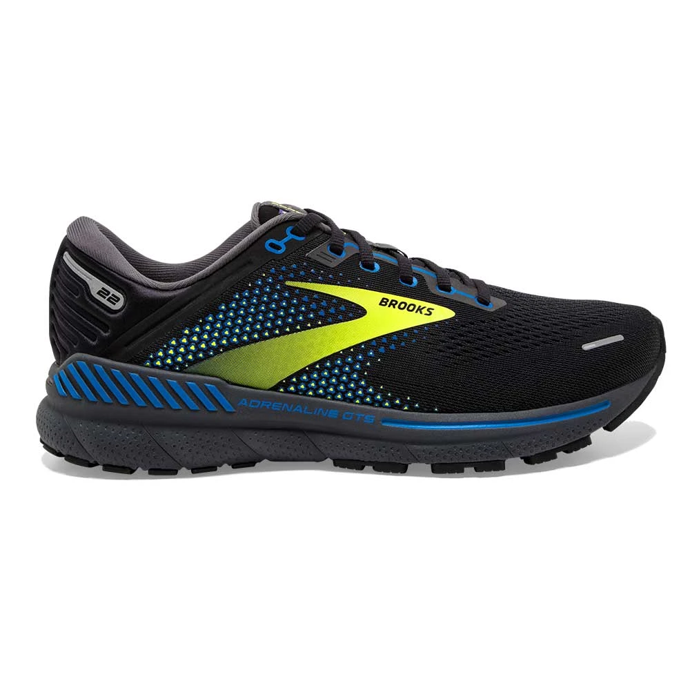 BROOKS Men's Adrenaline GTS 22 Running Shoe- Black/Blue/Nightlife- Regular (D) 1 BROOKS Men's Adrenaline GTS 22 Running Shoe- Black/Blue/Nightlife- Regular (D)