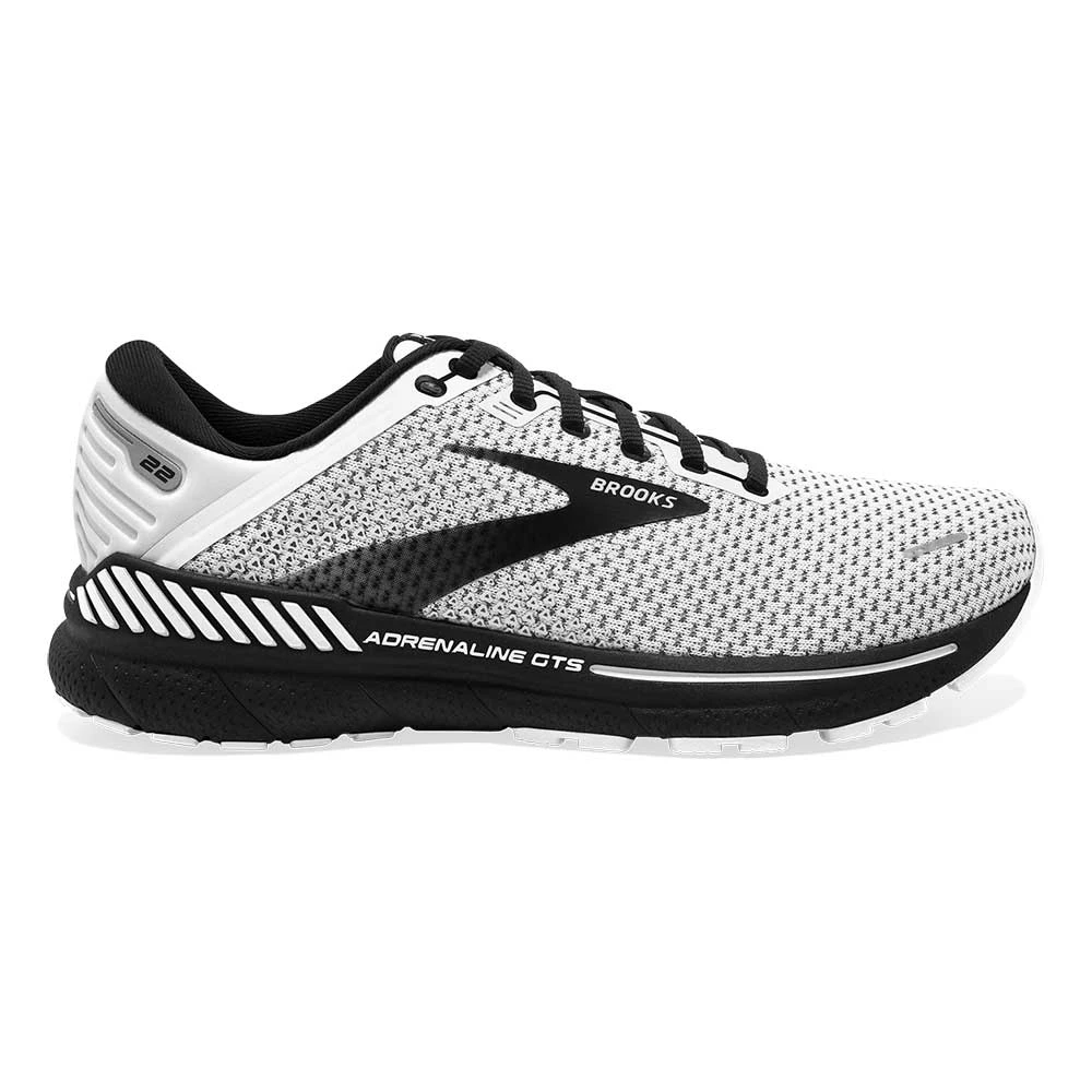 BROOKS Men's GTS 22 Running Shoe - White/Grey/Black - Wide (2E) 1 BROOKS Men's GTS 22 Running Shoe - White/Grey/Black - Wide (2E)