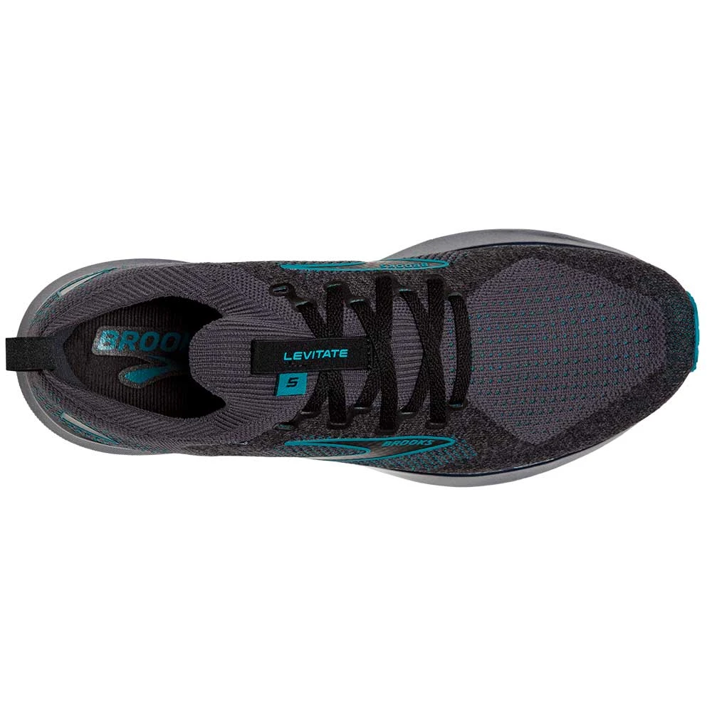 BROOKS Men's Levitate StealthFit 5 Running Shoe- Black/Ebony/Crystal Teal- Regular (D) 5 BROOKS Men's Levitate StealthFit 5 Running Shoe- Black/Ebony/Crystal Teal- Regular (D) - Image 5
