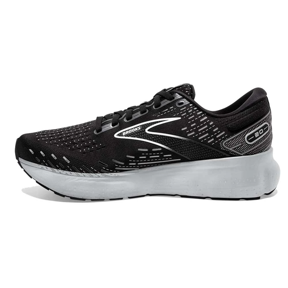 BROOKS Men's Glycerin 20 Running Shoe - Black/White/Alloy - Wide (2E) 4 BROOKS Men's Glycerin 20 Running Shoe - Black/White/Alloy - Wide (2E) - Image 4