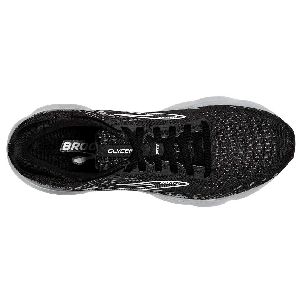 BROOKS Men's Glycerin 20 Running Shoe - Black/White/Alloy - Wide (2E) 5 BROOKS Men's Glycerin 20 Running Shoe - Black/White/Alloy - Wide (2E) - Image 5