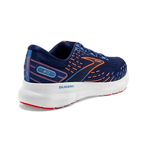 BROOKS Men's Glycerin 20 Running Shoe - Blue Depths/Palace Blue/Orange - Regular (D) 4 BROOKS Men's Glycerin 20 Running Shoe - Blue Depths/Palace Blue/Orange - Regular (D) - Image 4