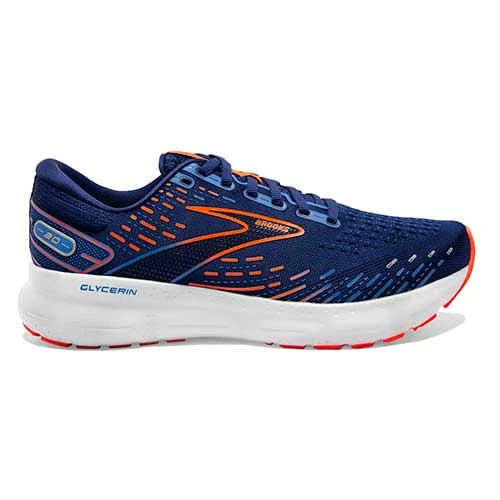 BROOKS Men's Glycerin 20 Running Shoe - Blue Depths/Palace Blue/Orange - Regular (D) 1 BROOKS Men's Glycerin 20 Running Shoe - Blue Depths/Palace Blue/Orange - Regular (D)