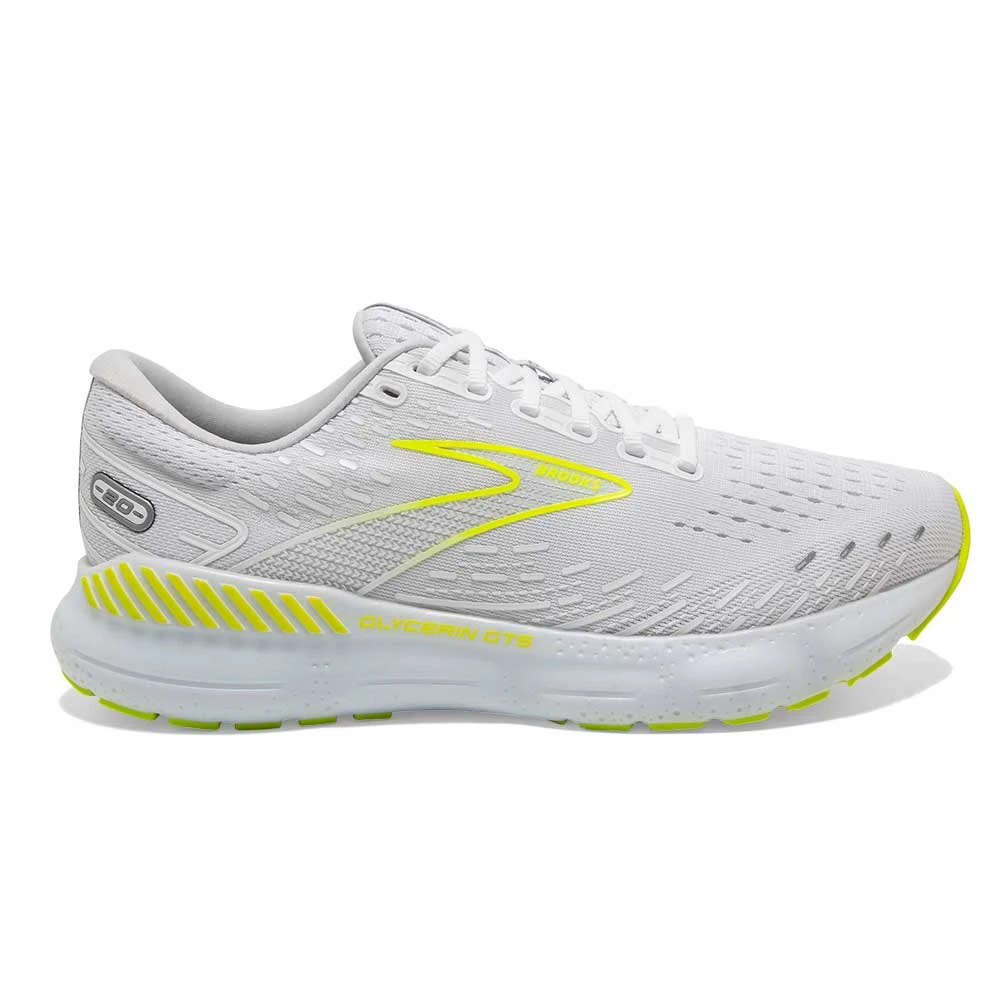 BROOKS Men's Glycerin GTS 20 Running Shoe- White/Nightlife- Regular (D) 1 BROOKS Men's Glycerin GTS 20 Running Shoe- White/Nightlife- Regular (D)