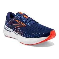 BROOKS Men's Glycerin GTS 20 Running Shoe - Blue Depths/Palace Blue/Orange - Wide (2E) 8 BROOKS Men's Glycerin GTS 20 Running Shoe - Blue Depths/Palace Blue/Orange - Wide (2E) -Love Running 110383 444 A Glycerin GTS 20