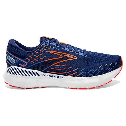 BROOKS Men's Glycerin GTS 20 Running Shoe - Blue Depths/Palace Blue/Orange - Wide (2E) 1 BROOKS Men's Glycerin GTS 20 Running Shoe - Blue Depths/Palace Blue/Orange - Wide (2E)