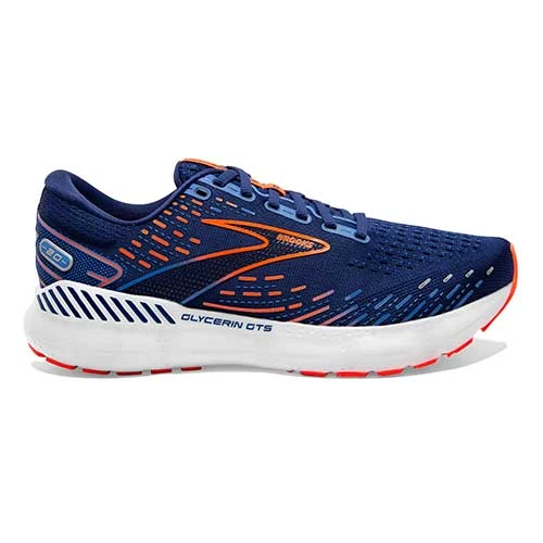 BROOKS Men's Glycerin GTS 20 Running Shoe - Blue Depths/Palace Blue/Orange - Regular (D) 1 BROOKS Men's Glycerin GTS 20 Running Shoe - Blue Depths/Palace Blue/Orange - Regular (D)