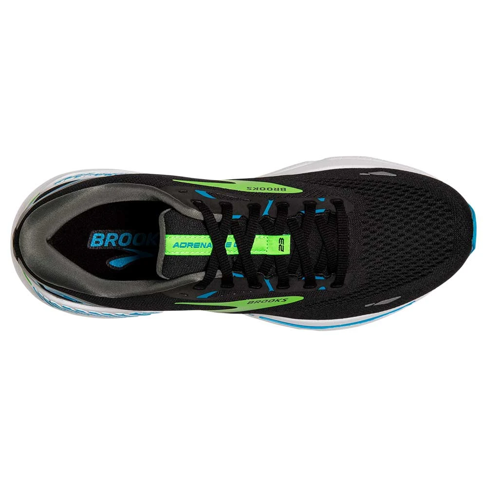 BROOKS Men's Adrenaline GTS 23 Running Shoe- Black/Hawaiian Ocean/Green- Wide (2E) 6 BROOKS Men's Adrenaline GTS 23 Running Shoe- Black/Hawaiian Ocean/Green- Wide (2E) - Image 6