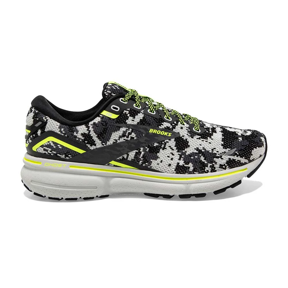 BROOKS Men's Ghost 15 Camo Running Shoe - Black/Ebony/Nightlife - Regular (D) 1 BROOKS Men's Ghost 15 Camo Running Shoe - Black/Ebony/Nightlife - Regular (D)