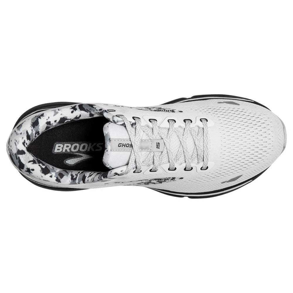 BROOKS Men's Ghost 15 Running Shoe- White/Ebony/Oyster 5 BROOKS Men's Ghost 15 Running Shoe- White/Ebony/Oyster - Image 5