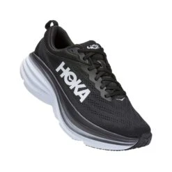 Hoka Men's Bondi 8 Running Shoe- Black/White- Regular (D) -Love Running 1123202 BWHT 1