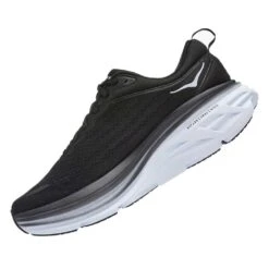 Hoka Men's Bondi 8 Running Shoe- Black/White- Regular (D) -Love Running 1123202 BWHT 4