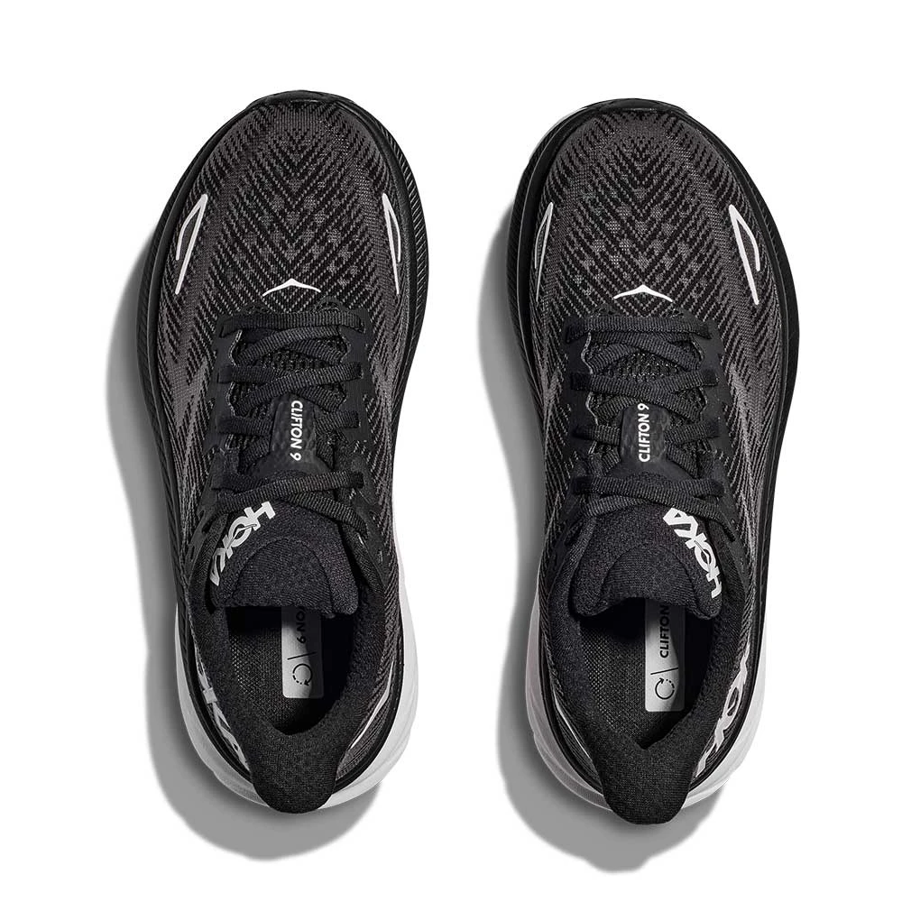 Hoka Women's Clifton 9 Running Shoe - Black/White - Wide (D) 6 Hoka Women's Clifton 9 Running Shoe - Black/White - Wide (D) - Image 6