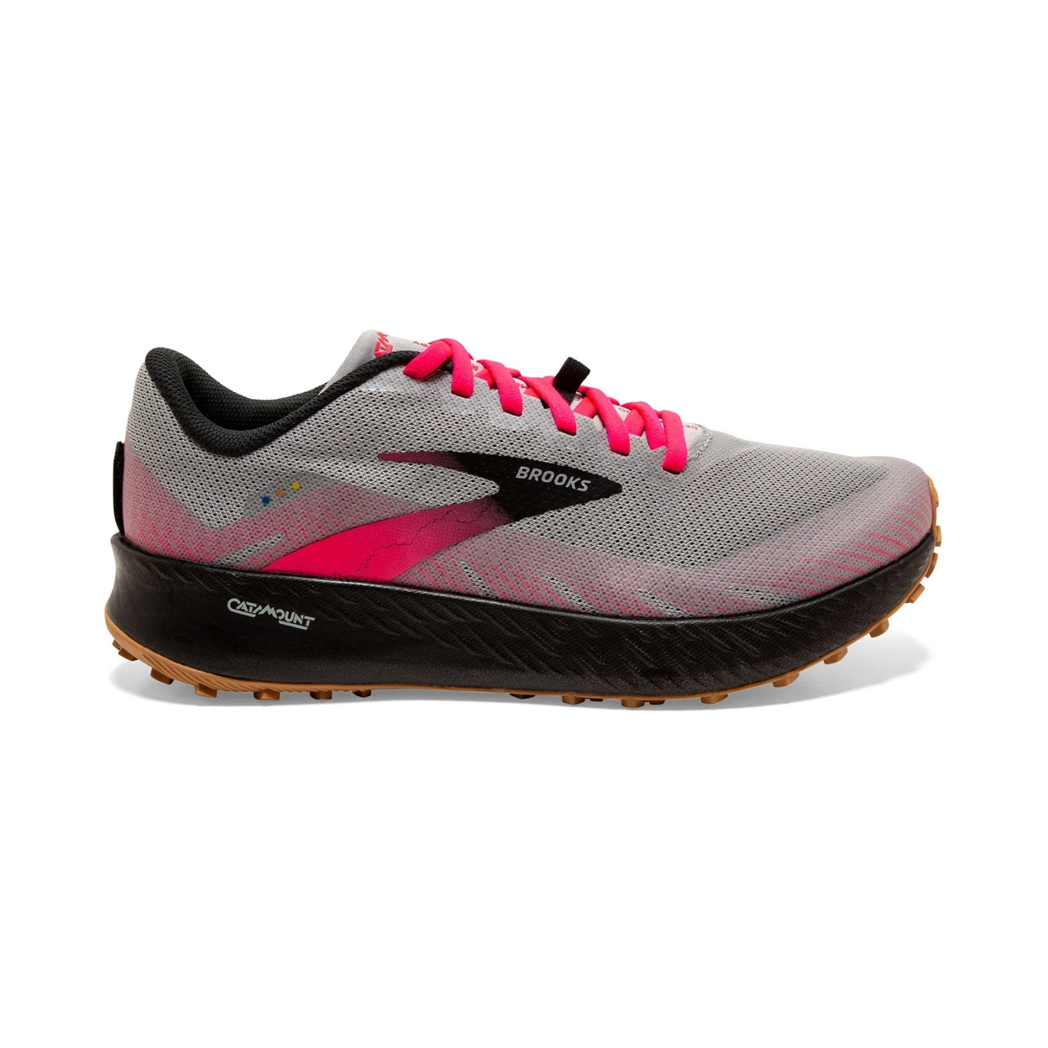 BROOKS Women's Catamount Trail Running Shoe - Alloy/Pink/Black - Regular (B) 1 BROOKS Women's Catamount Trail Running Shoe - Alloy/Pink/Black - Regular (B)