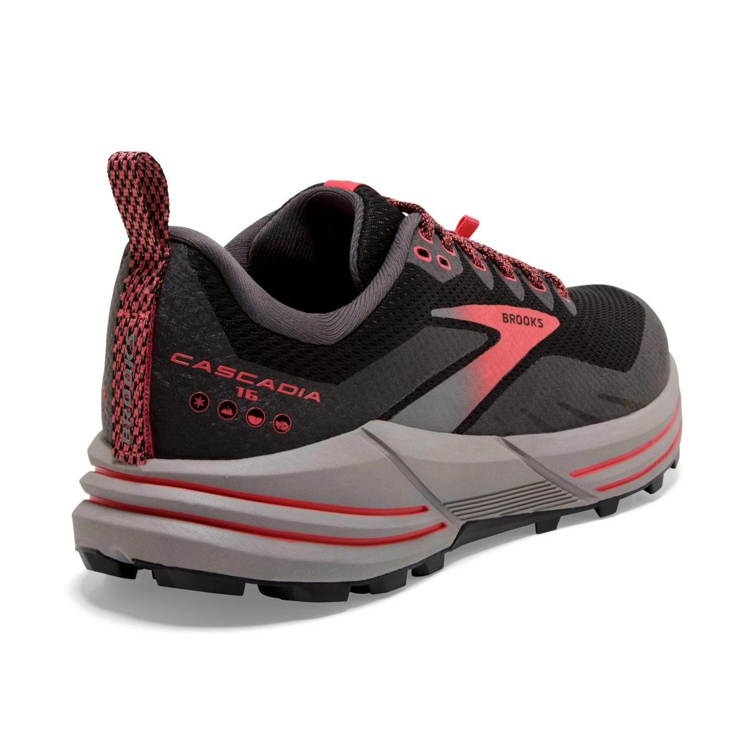 BROOKS Women's Cascadia 16 GoreTEX Trail Running Shoe - Black/Blackened Pearl/Coral - Regular (B) 4 BROOKS Women's Cascadia 16 GoreTEX Trail Running Shoe - Black/Blackened Pearl/Coral - Regular (B) - Image 4