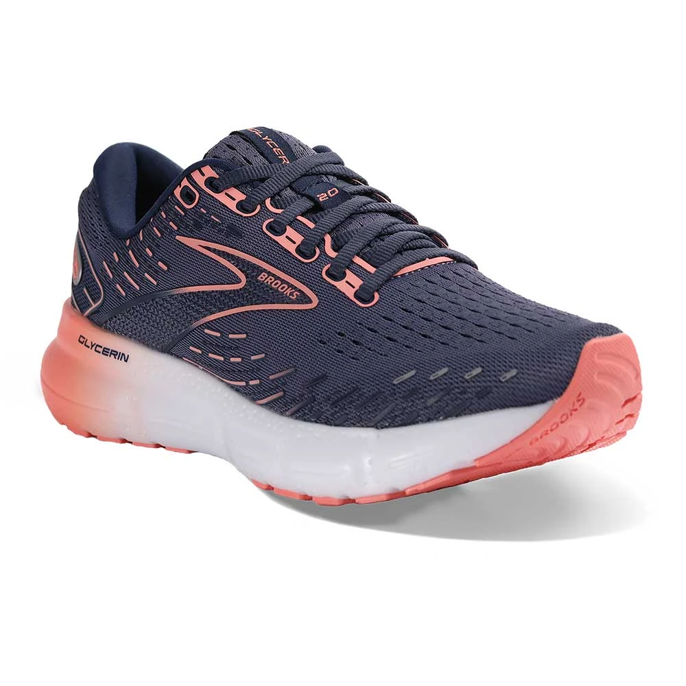 BROOKS Women's Glycerin 20 Running Shoe - Nightshadow/Blue/Pink - Regular (B) 2 BROOKS Women's Glycerin 20 Running Shoe - Nightshadow/Blue/Pink - Regular (B) - Image 2