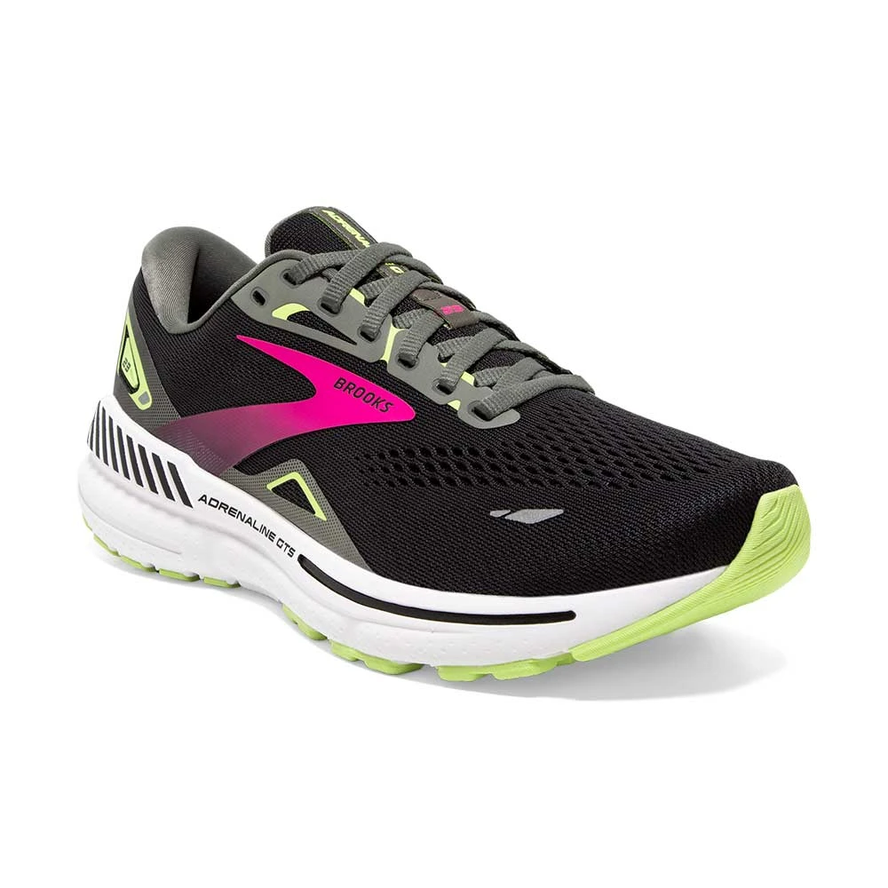 BROOKS Women's Adrenaline GTS 23 Running Shoe - Black/Gunmetal/Sharp Green- Wide (D) 2 BROOKS Women's Adrenaline GTS 23 Running Shoe - Black/Gunmetal/Sharp Green- Wide (D) - Image 2