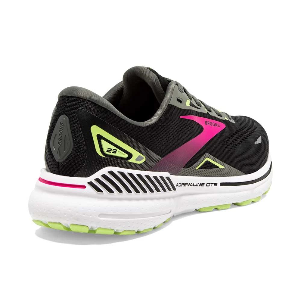 BROOKS Women's Adrenaline GTS 23 Running Shoe - Black/Gunmetal/Sharp Green- Wide (D) 5 BROOKS Women's Adrenaline GTS 23 Running Shoe - Black/Gunmetal/Sharp Green- Wide (D) - Image 5
