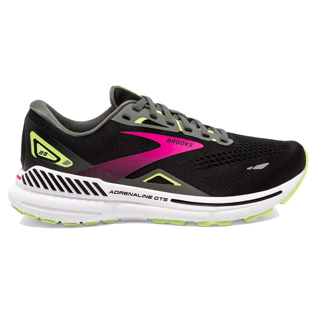 BROOKS Women's Adrenaline GTS 23 Running Shoe - Black/Gunmetal/Sharp Green- Wide (D) 1 BROOKS Women's Adrenaline GTS 23 Running Shoe - Black/Gunmetal/Sharp Green- Wide (D)