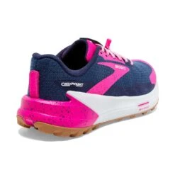 BROOKS Women's Catamount 2 Trail Running Shoe- Peacoat/Pink/Biscuit- Regular (B) -Love Running 120388 425 H Catamount 2