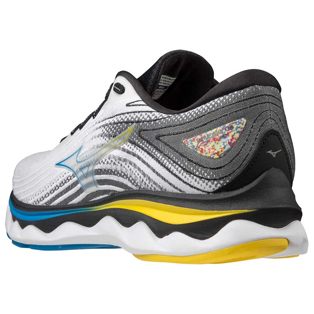 Mizuno Men's Wave Sky 6 Running Shoe - White/Cyber Yellow - Regular (D) 4 Mizuno Men's Wave Sky 6 Running Shoe - White/Cyber Yellow - Regular (D) - Image 4