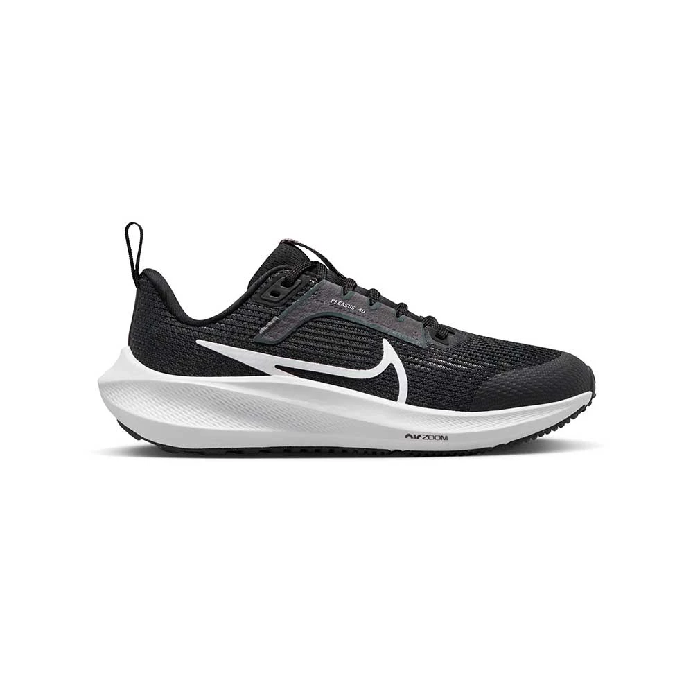 Nike Youth Pegasus 40 Running Shoe- Black/White/Iron Grey 1 Nike Youth Pegasus 40 Running Shoe- Black/White/Iron Grey