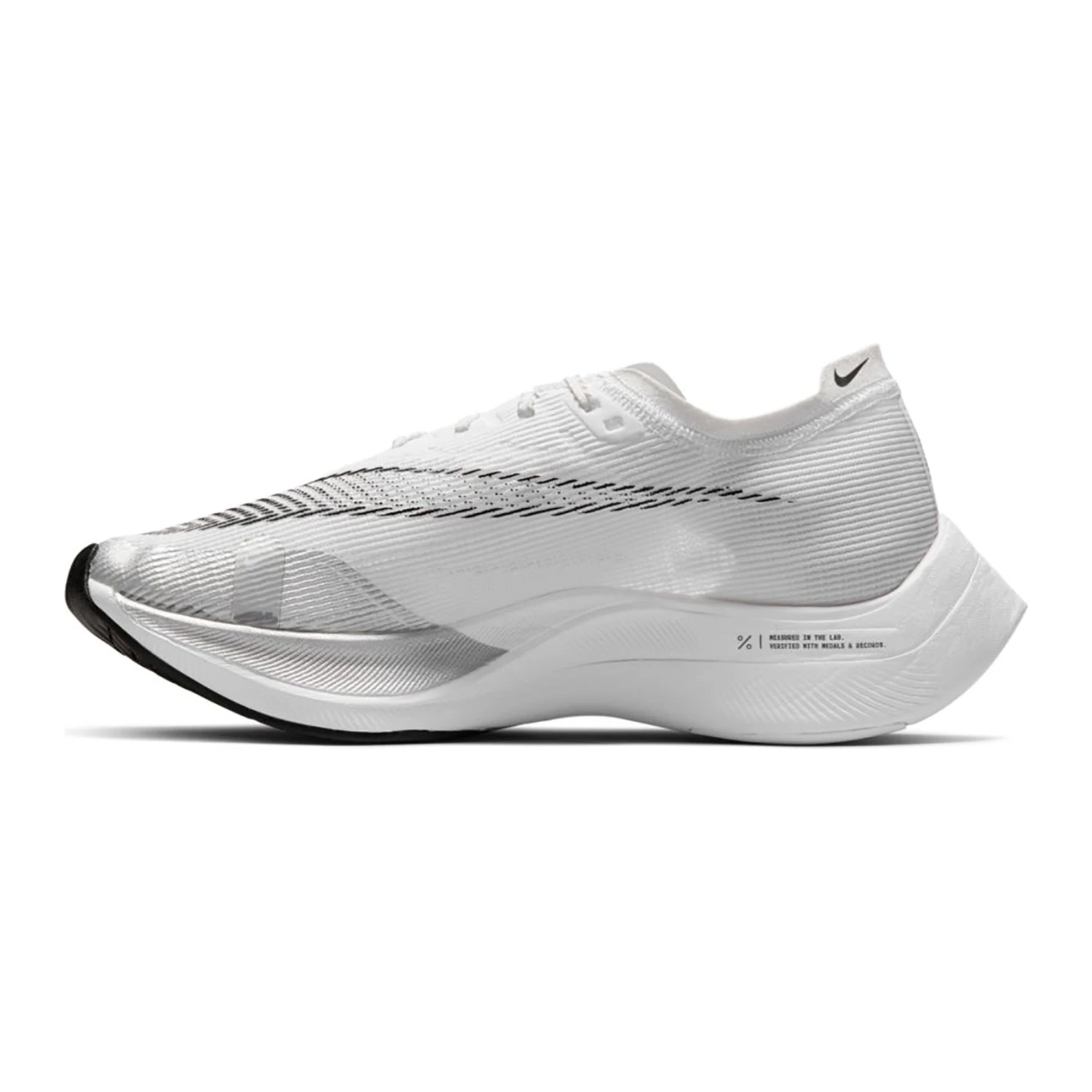 Nike Women's ZoomX Vaporfly Next% 2 Running Shoe - White/Black-Metallic Silver - Regular (B) 2 Nike Women's ZoomX Vaporfly Next% 2 Running Shoe - White/Black-Metallic Silver - Regular (B) - Image 2