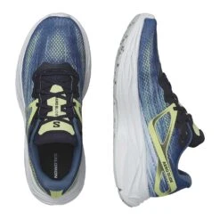 Salomon Men's Aero Glide Running Shoe- Blue Ashes/Dark Sapphire/Sunny Lime- Regular (D) -Love Running L47049200 9711a999038dd812d012c2d4b8b4500d