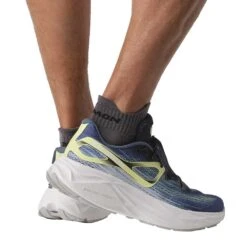 Salomon Men's Aero Glide Running Shoe- Blue Ashes/Dark Sapphire/Sunny Lime- Regular (D) -Love Running L47049200 da77c4d346a21a8823a93fe4aa5dd610