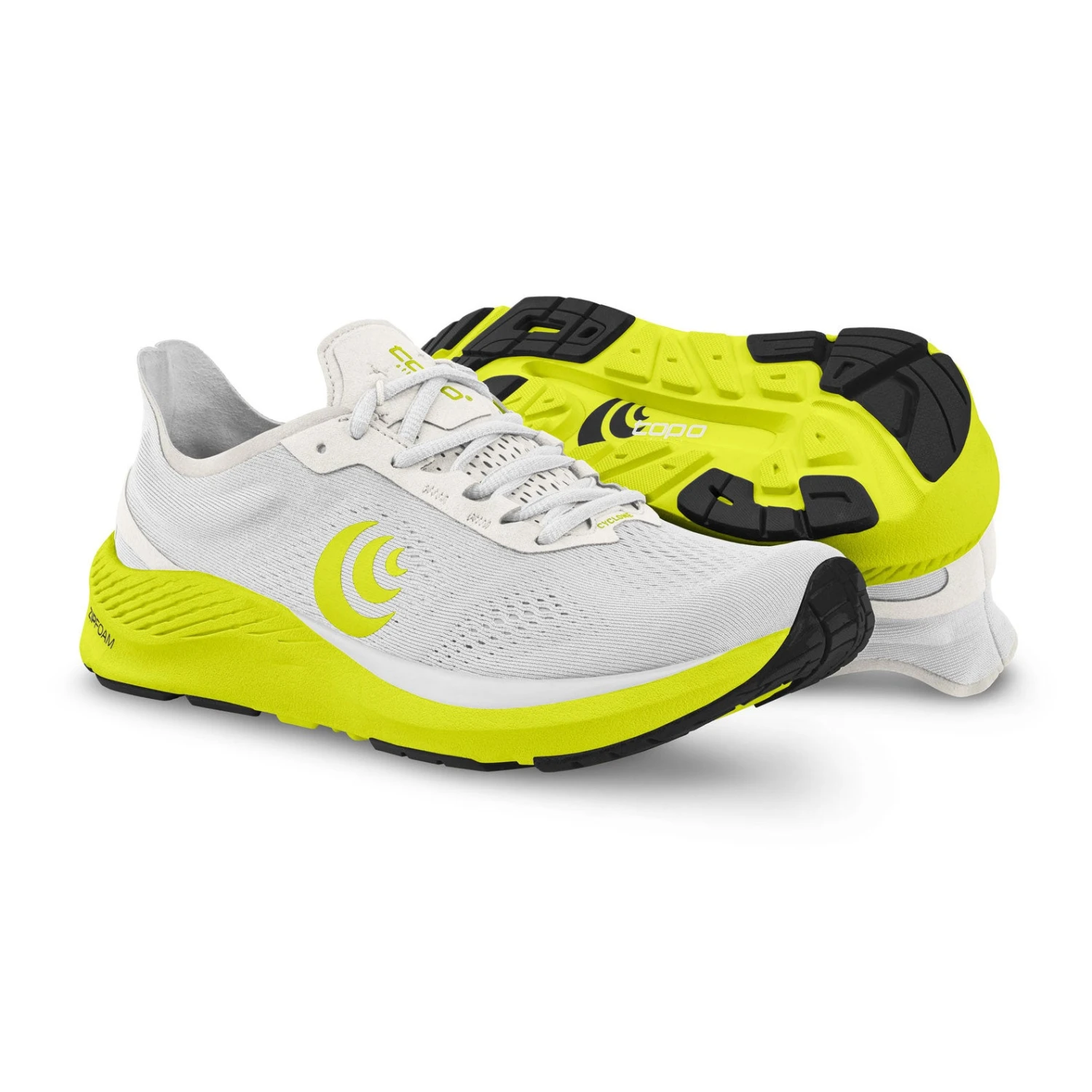 Topo Athletic Men's Cyclone Running Shoe - White/Lime - Regular (D) 4 Topo Athletic Men's Cyclone Running Shoe - White/Lime - Regular (D) - Image 4