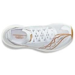 Saucony Women's Endorphin Elite Running Shoe- White/Gold- Regular (B) -Love Running S10768 13 3