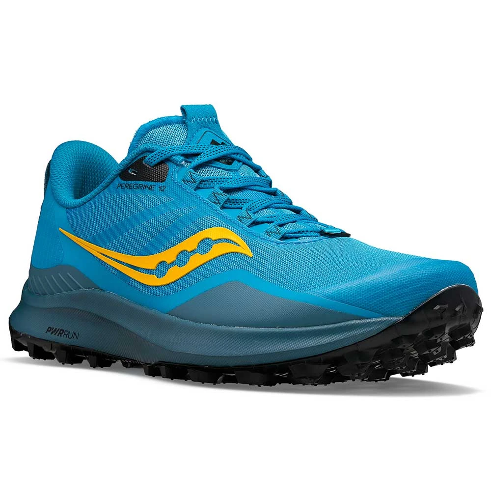 Saucony Men's Peregrine 12 Trail Running Shoe - Ocean/Blk - Regular (D) 2 Saucony Men's Peregrine 12 Trail Running Shoe - Ocean/Blk - Regular (D) - Image 2