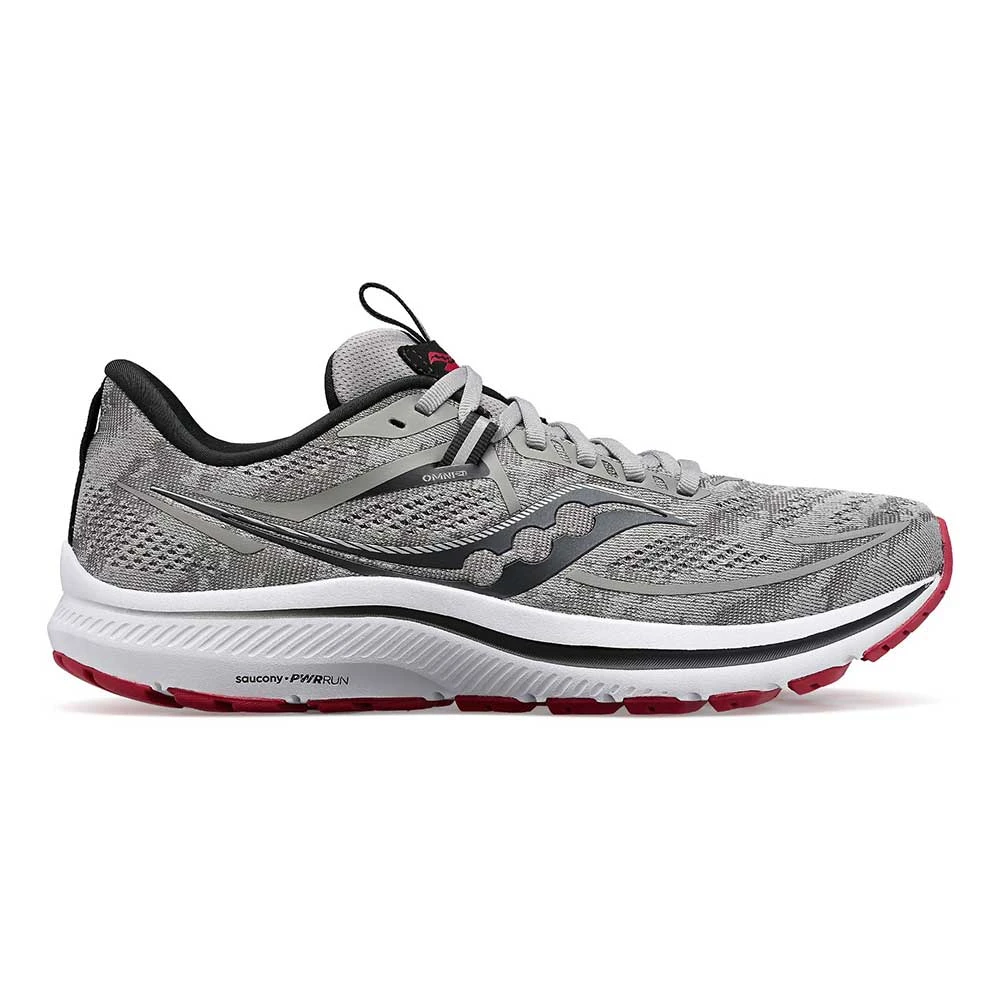 Saucony Men's Omni 21 Running Shoe - Alloy/Garnet- Wide (2E) 1 Saucony Men's Omni 21 Running Shoe - Alloy/Garnet- Wide (2E)