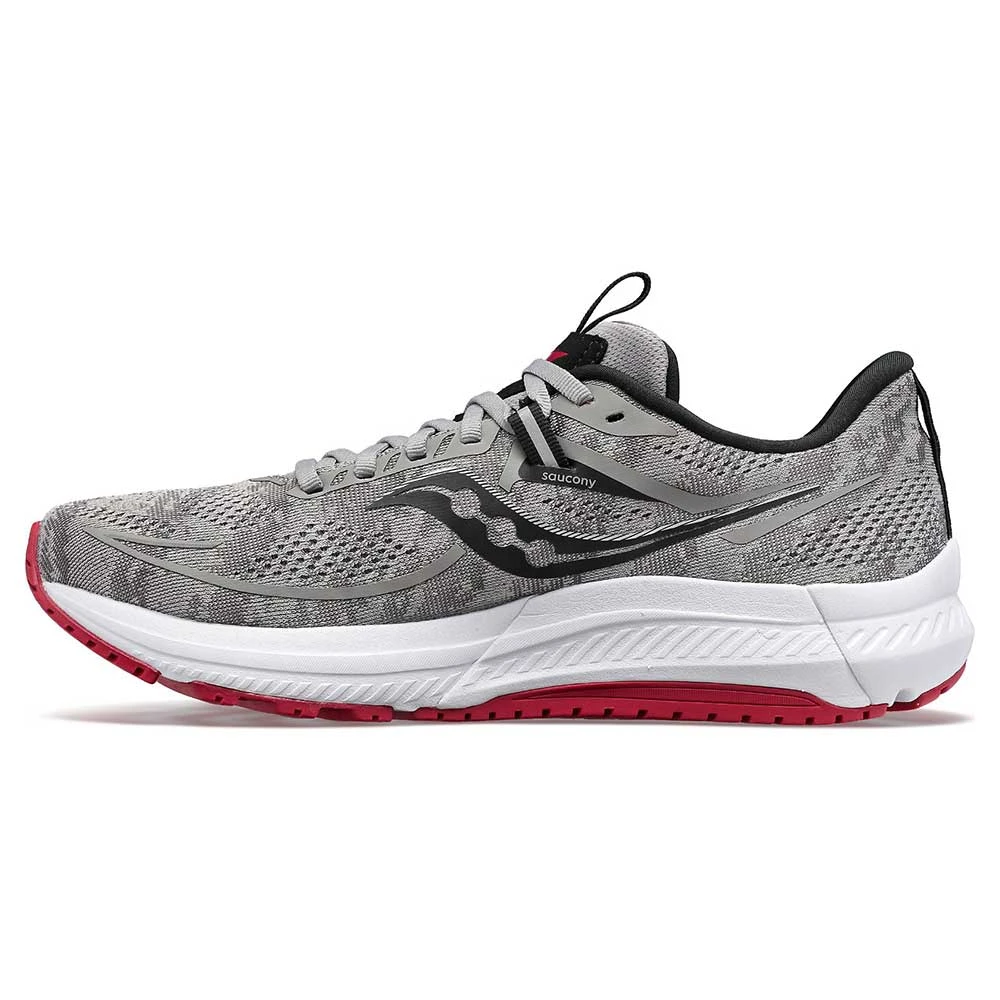 Saucony Men's Omni 21 Running Shoe - Alloy/Garnet- Wide (2E) 3 Saucony Men's Omni 21 Running Shoe - Alloy/Garnet- Wide (2E) - Image 3