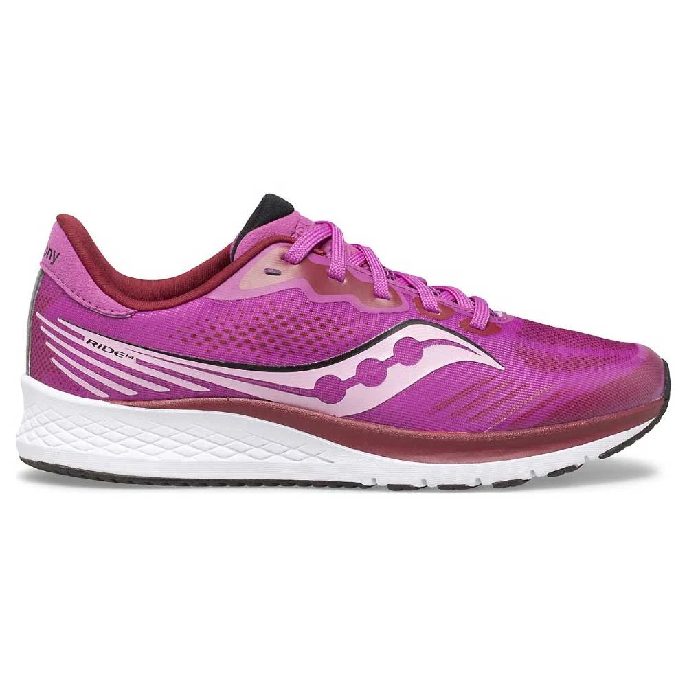 Saucony Youth Ride 14 Running Shoe - Pink 1 Saucony Youth Ride 14 Running Shoe - Pink