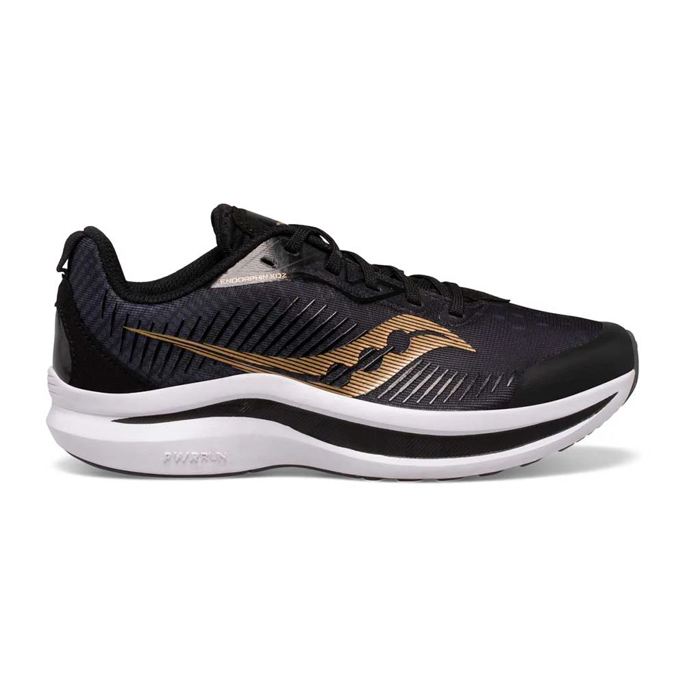 Saucony Youth Endorphin Running Shoe - Black/Gold 1 Saucony Youth Endorphin Running Shoe - Black/Gold